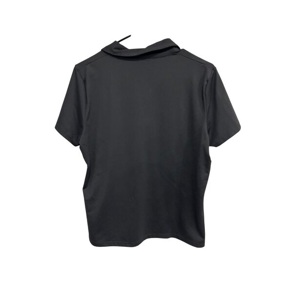 Izod Cool-FX Golf Polo Shirt Contrast Purple White Panels Short Sleeve Zip Neck - Picture 2 of 9